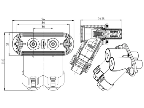 รายละเอียดของเปลือกโลหะ Connector-1033A