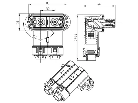 รายละเอียดของเปลือกโลหะ Connector-1033A