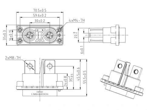 รายละเอียดของเปลือกโลหะ Connector-1033A