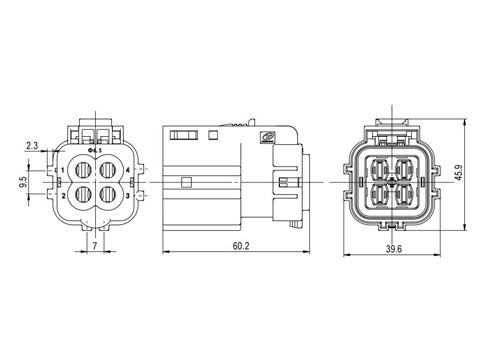 รายละเอียดของขั้วต่อไฟฟ้า YGEV2-4pin Series