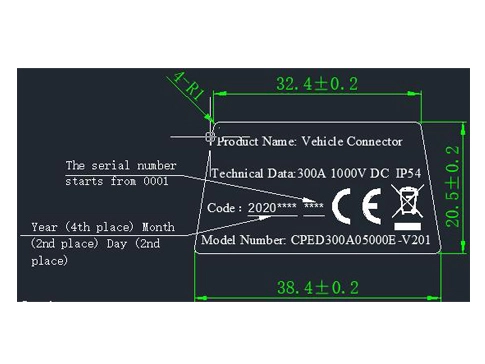 รายละเอียดของยานพาหนะ DC Connector-CCS2(300A)